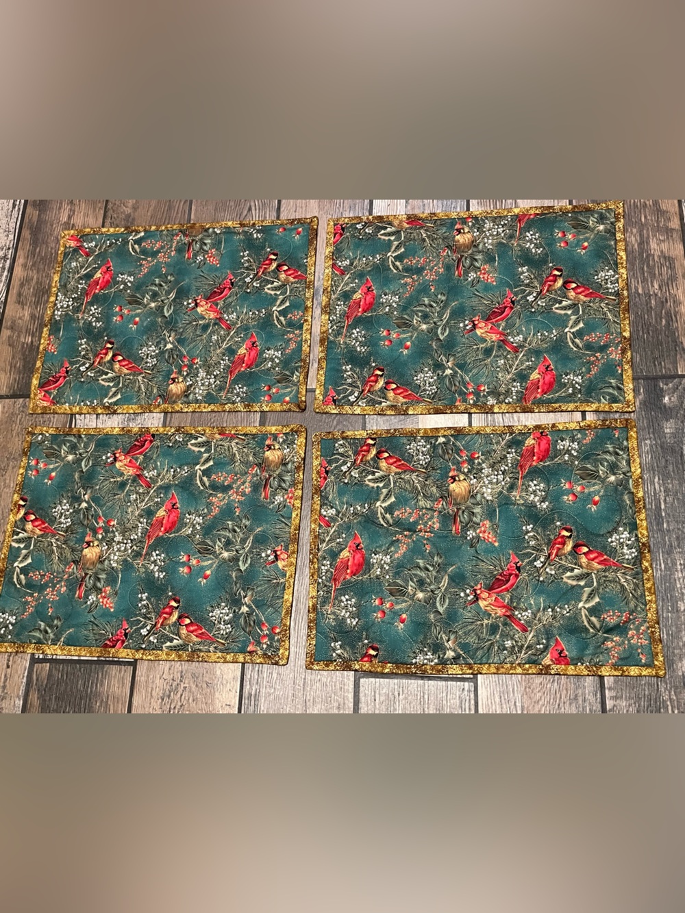 Holiday quilted placemats